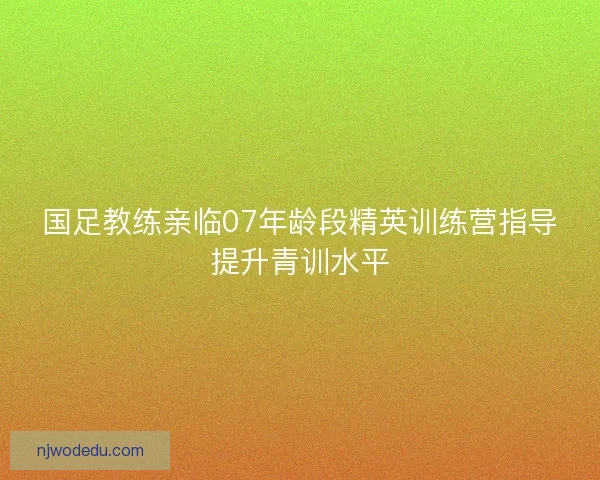 国足教练亲临07年龄段精英训练营指导提升青训水平
